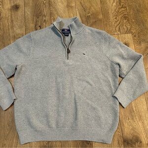 Vineyard Vines Men's Gray Half-Zip Sweater L
